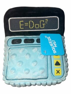 Source Unknown Light Blue Plush Calculator Dog Toy - Black Screen
